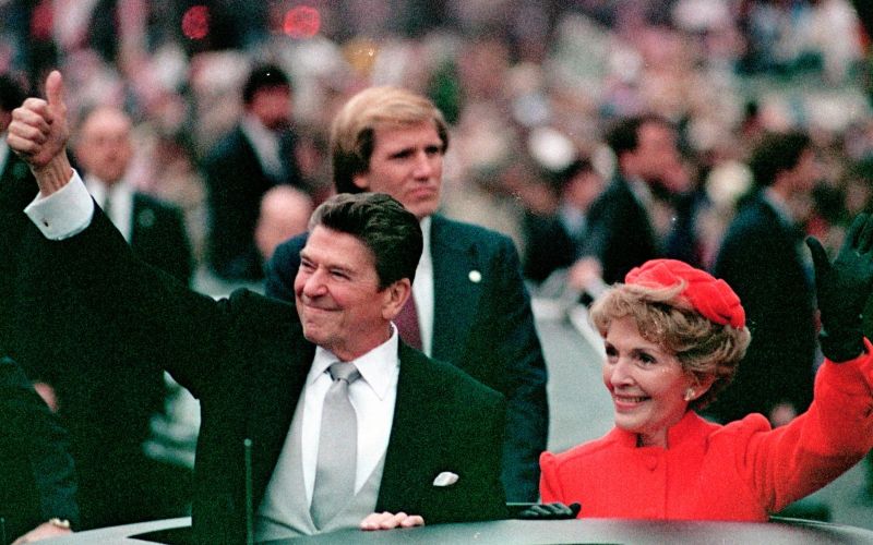 رونالد ريغان في يوم تنصيبه رئيسا للولايات المتحدة 1981