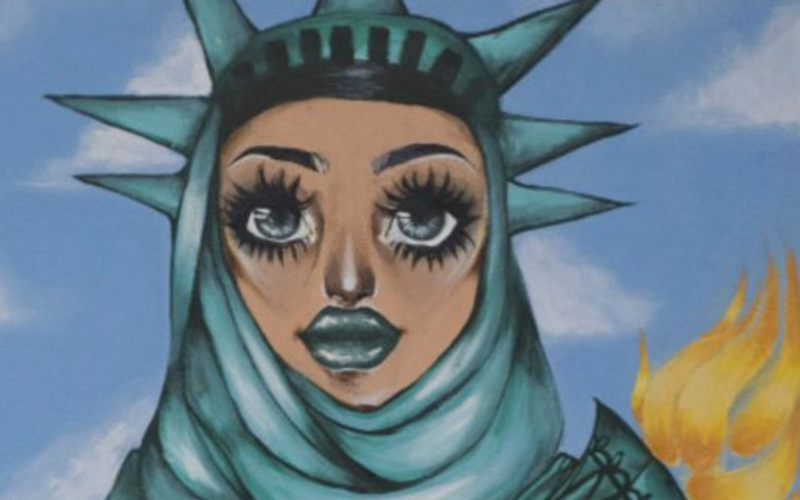سارة بالين تغضب بسبب صورة  تمثال الحرية المحجبة