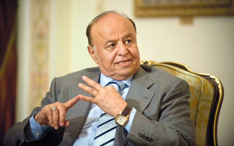 الرئيس اليمني يشيد بدعم وإسناد التحالف العربي لجبهة نهم