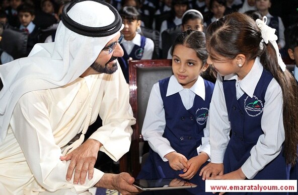 وأطلق سموه أيضاً، "مبادرة محمد بن راشد للتعلم الذكي"، التي تشمل جميع مدارس الدولة بتكلفة مليار درهم. وام