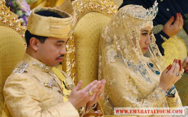 زفاف أصغر أبناء سلطان بروناي حسن البلقية في قصر استانا نور الأيمان الواقع في عاصمة بروناي بندر سري بكاوان.