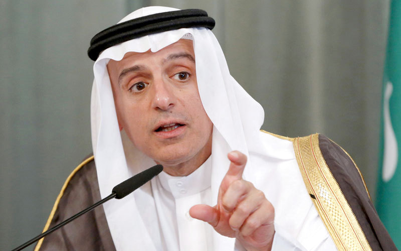 عادل الجبير: «لدينا قائمة من المظالم التي سنقدمها إلى القطريين قريباً، والأمر يتعلق بسياسة عدم التسامح مطلقاً».أ.ب