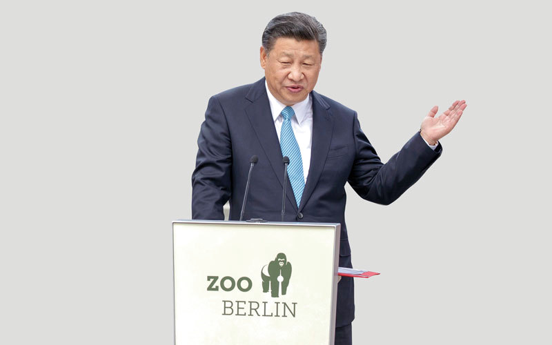 الرئيس الصيني يلقي خطابه.  إي.بي.إيه