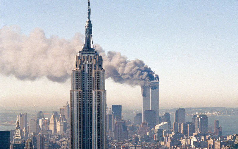 هجوم 11 سبتمبر الإرهابي الذي استهدف الولايات المتحدة.  أرشيفية