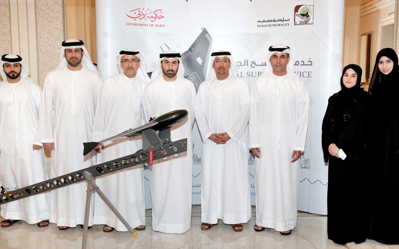 خلال إطلاق بلدية دبي خدمة المسح الجوي باستخدام طائرة بدون طيار. من المصدر