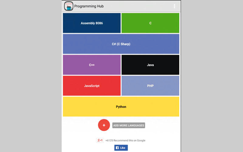 Programming Hub Learn to code.. لتعلّم 17 لغة برمجة