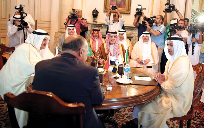 وزراء خارجية دول الرباعي العربي يواصلون الضغط على الدوحة. أرشيفية