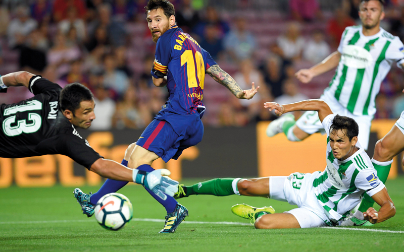 ضغط كبير على ميسي في ظل غياب سواريز ورحيل نيمار. أ.ف.ب