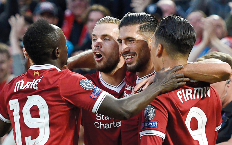 لاعبو ليفربول يستعدون لاقتناص «المدفعجية» غداً. أ.ف.ب