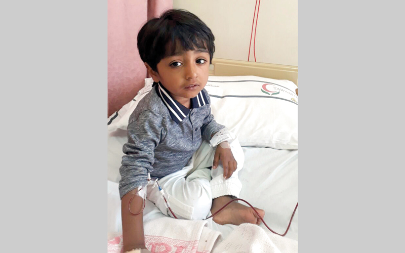 أعراض المرض ظهرت على «عبدالله» في سن 4 أشهر.  من المصدر