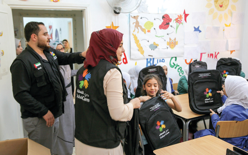 50 ألف حقيبة مدرسية للأطفال اللاجئين السوريين