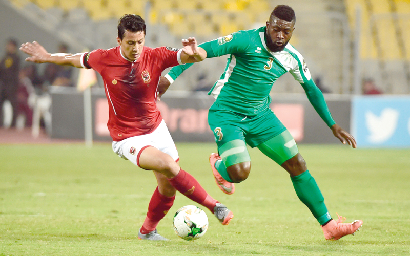 من لقاء الأهلي والقطن الكاميروني في دور المجموعات. أ.ف.ب