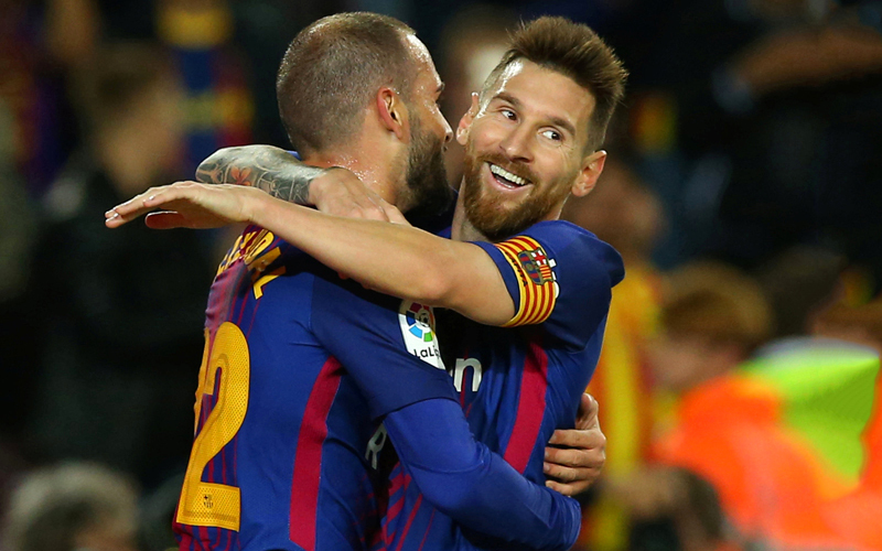 ميسي رفع عدد أهدافه إلى 12 هذا الموسم في 8 مباريات مع برشلونة في كل المسابقات. رويترز