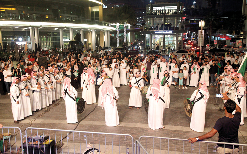 دبي أعدّت باقة فعاليات وعروض وبرامج خاصة لمناسبة اليوم الوطني السعودي.  أرشيفية