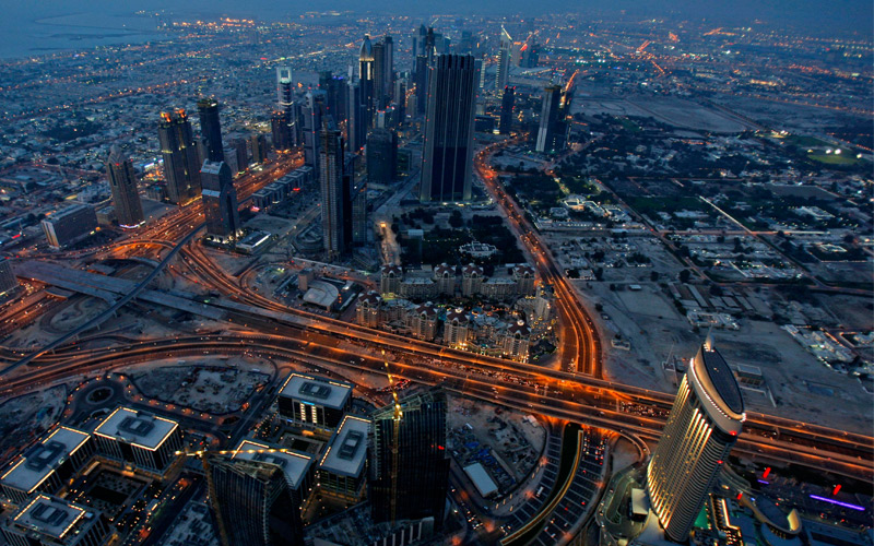 لقطة لشارع الشيخ زايد من أعلى برج في العالم-أ.ب