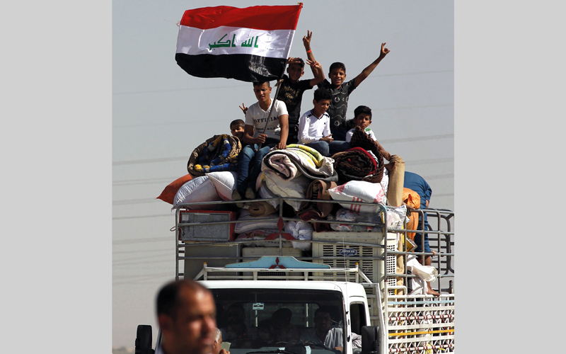 عدد النازحين العراقيين زاد بعد نزوح عشرات الآلاف عن كركوك. أ.ف.ب
