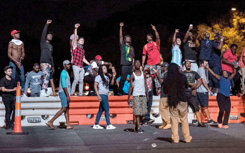 احتجاجات عنيفة شهدتها شارلوت في الآونة الأخيرة.  أرشيفية