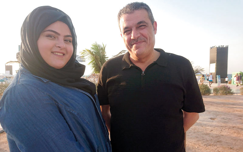غدي فراس ووالدها وعائلتها جاؤوا من أبوظبي للمشاركة في هذا الحدث الاستثنائي.