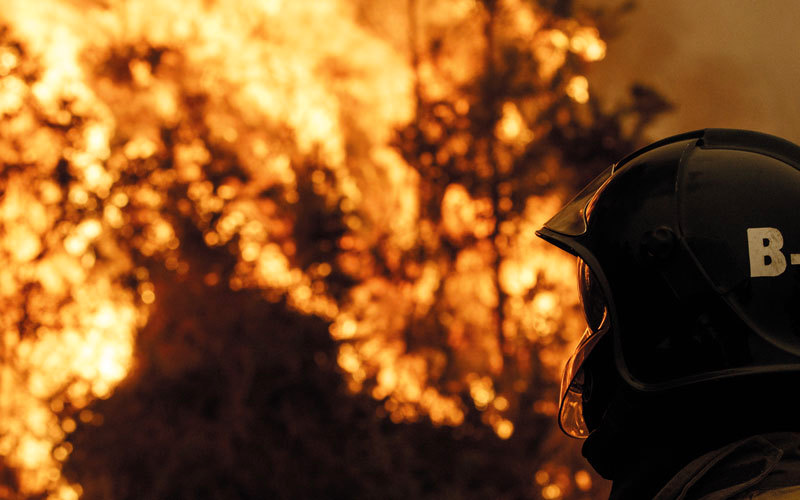 رجال الإطفاء يكافحون النيران. غيتي