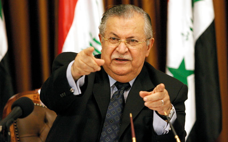 طالباني يمثل الرمز الكردي الذي فقده الأكراد في مسيرتهم من أجل الاستقلال. أ.ف.ب