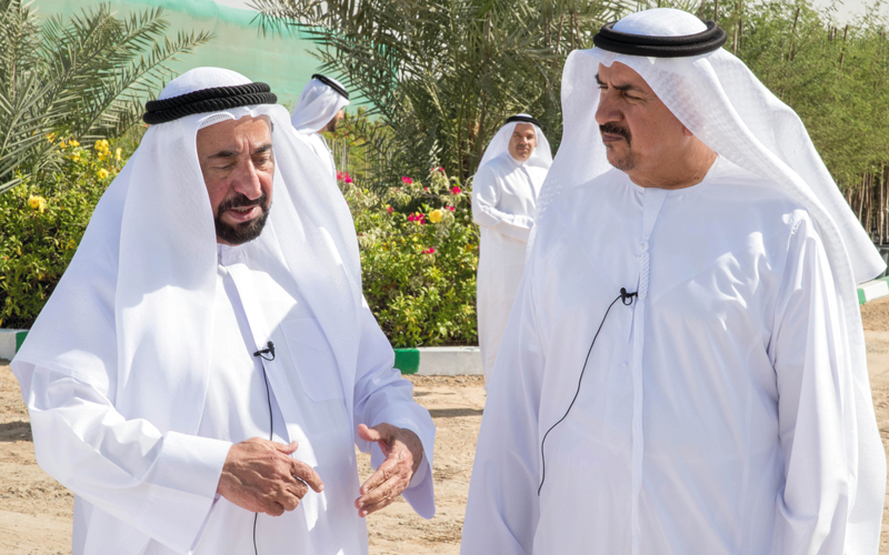 سلطان القاسمي خلال حواره مع راشد المزروعي. وام