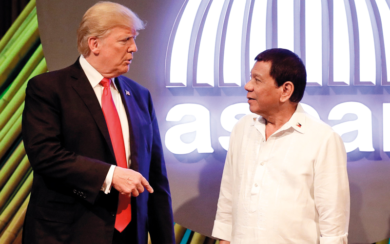 الرئيس الفلبيني: غنّيت بناء على طلب ترامب. أ.ف.ب