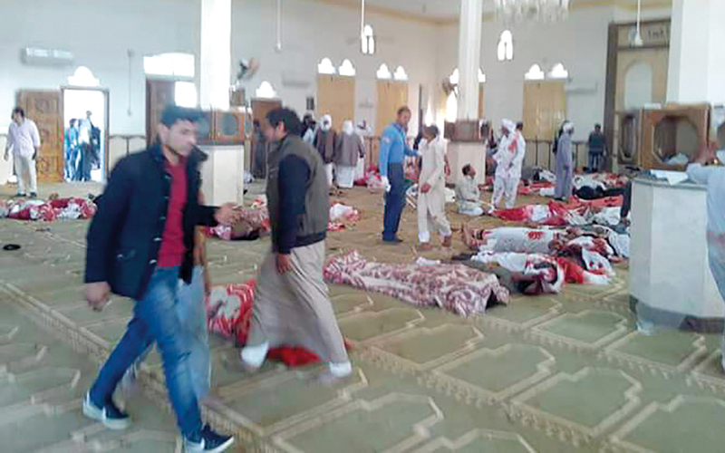 الإرهابيون أطلقوا النار على المصلين أثناء خروجهم من المسجد.

أ.ف.ب