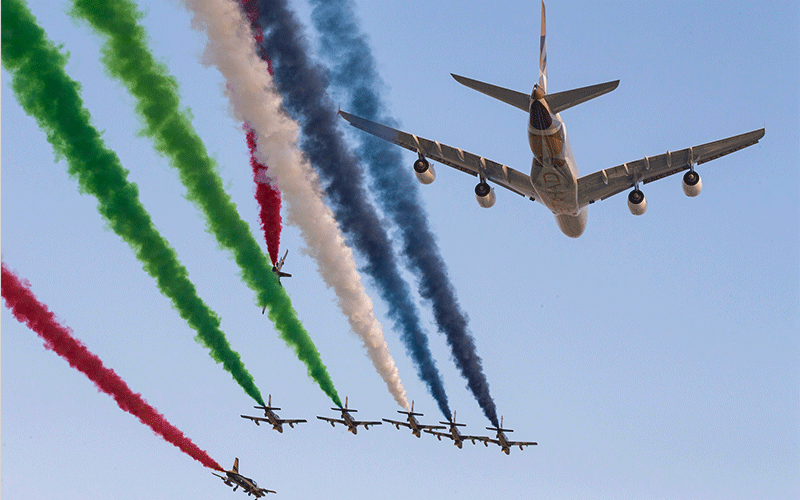 بالفيديو.. الاتحاد للطيران تحتفي بانطلاق سباق الجائزة الكبرى بتحليق منخفض لطائرة إيرباص A380