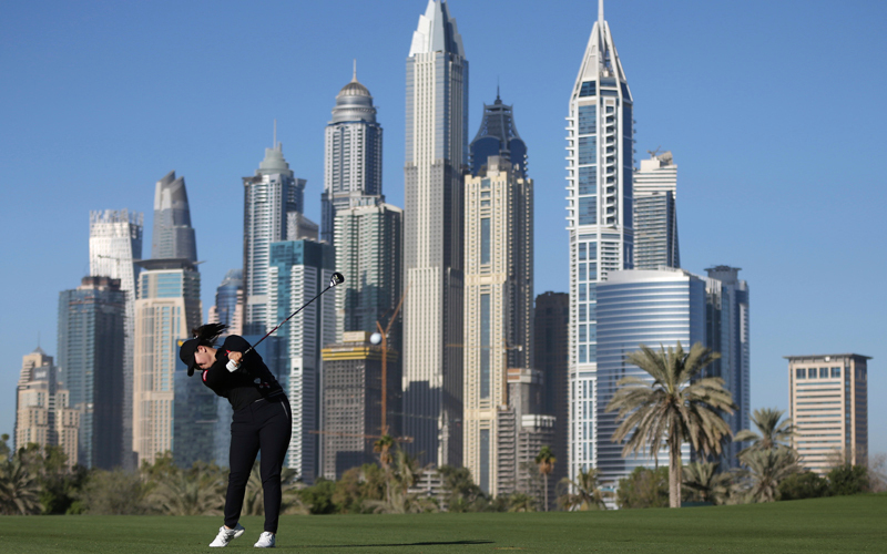 بطولة دبي تختتم غداً وسط منافسة قوية بين نخبة لاعبات الغولف. أ.ب