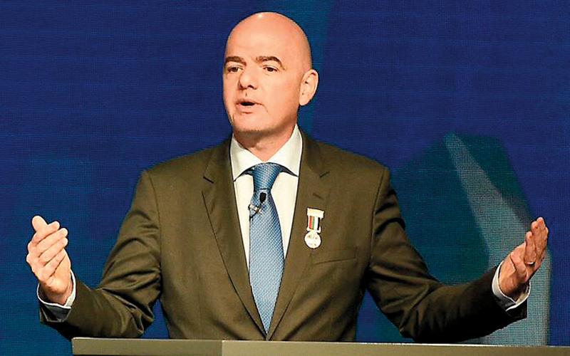 رئيس الاتحاد الدولي لكرة القدم جياني إنفانتينو. من المصدر