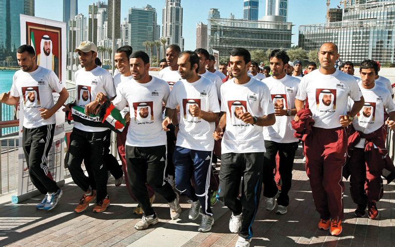 من مشاركة سابقة في ماراثون الوفاء للقائد. الإمارات اليوم