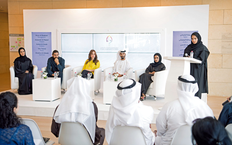 خلال مؤتمر الكشف عن تفاصيل الفعاليات الفنية لمركز الجليلة. تصوير: أحمد عرديتي