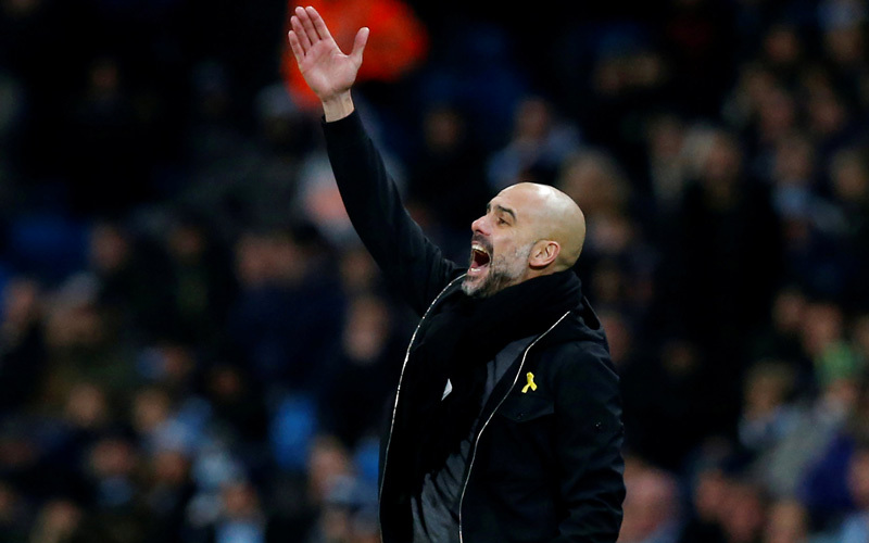 مدرب سيتي غوارديولا. رويترز