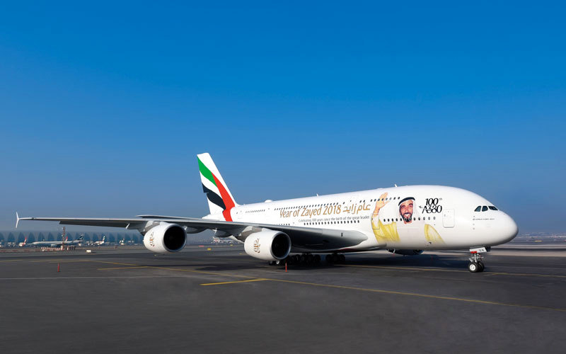 «طيران الإمارات» أكدت أن أسطولها من طائرات «A380» يعمل حالياً بمحركات «جنرال إلكتريك» و«رولز رويس». من المصدر
