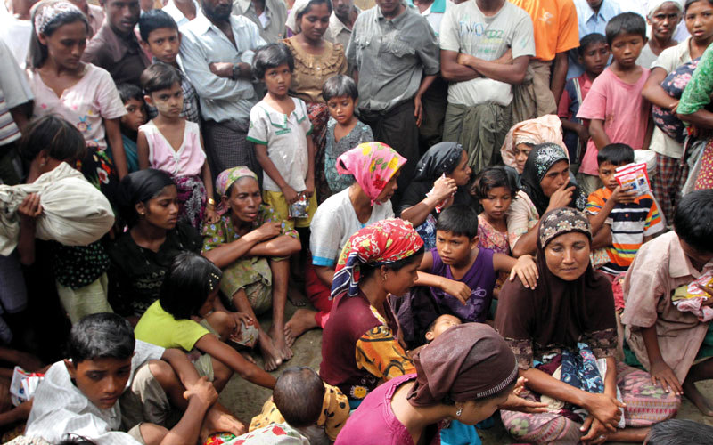 لاجئو الروهينغا في مخيمات بنغلاديش. أ.ب