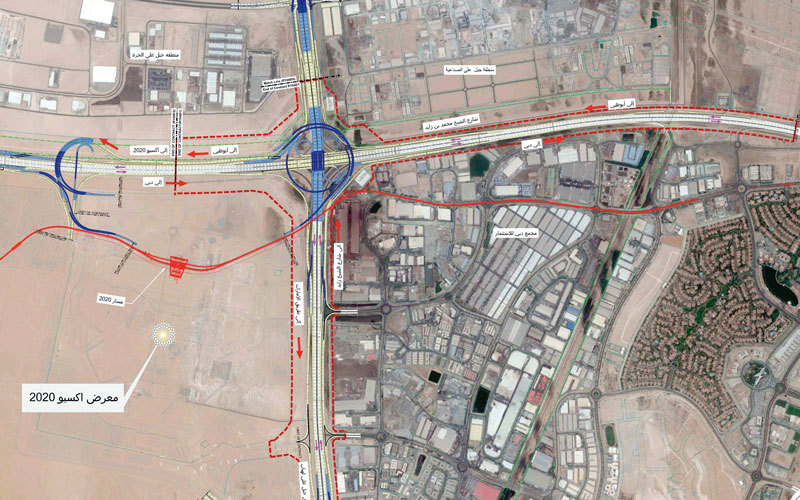 مخطط يوضح أعمال الجسور والطرق في المرحلة الأولى من المشروع.  من المصدر