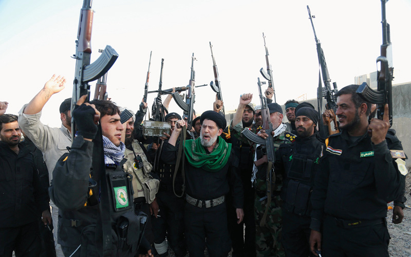 قوات الحشد الشعبي لعبت دوراً مهماً في هزيمة تنظيم داعش. أ.ب