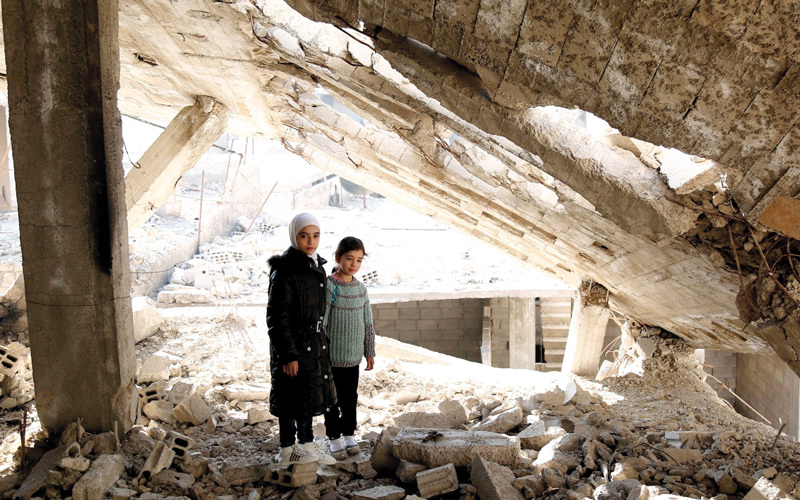 الأهالي في شرق الغوطة يشعرون باليأس حيال  الموقفين الأميركي والدولي.  أرشيفية