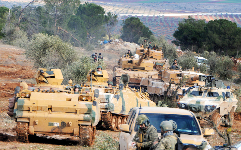 القوات التركية داخل عفرين ستواصل الزحف إلى منبج. أ.ب