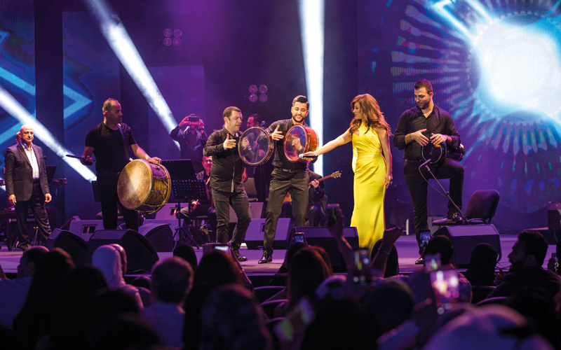 نجوى كرم قدمت خلال الأمسية باقة مميزة من أغانيها. من المصدر