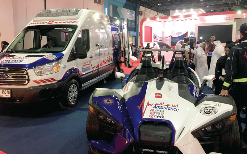 «المؤسسة» شاركت في معرض الإنجازات الحكومية بعلامتها التجارية الجديدة «إسعاف». من المصدر