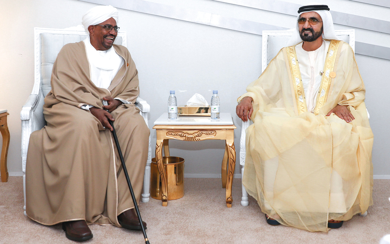 محمد بن راشد يلتقي الرئيسين السوداني والتونسي