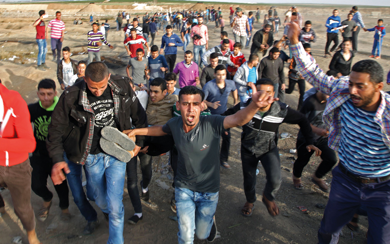 جانب من إحدى تظاهرات «مسيرة العودة الكبرى» في غزة. أ.ف.ب