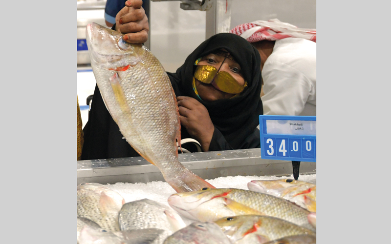 «أم حسن» وزميلاتها بدأن العمل في سوق السمك مطلع الشهر الجاري.
