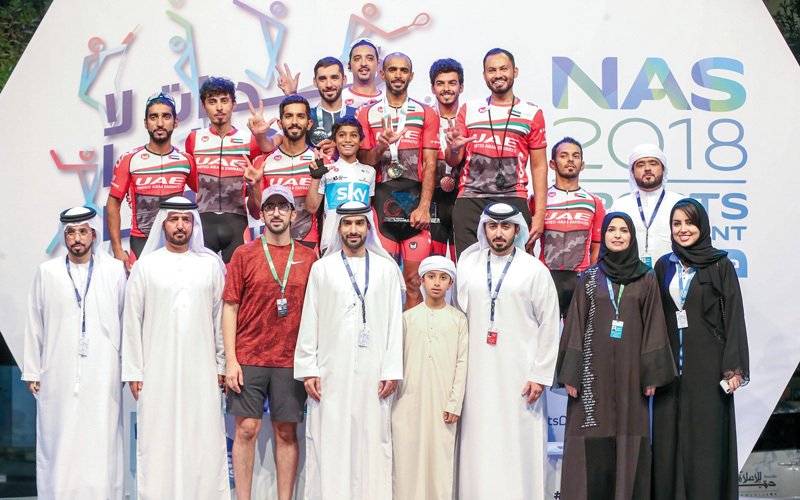 الدراجون الإماراتيون فازوا بالمراكز الثلاثة الأولى في السباق. من المصدر