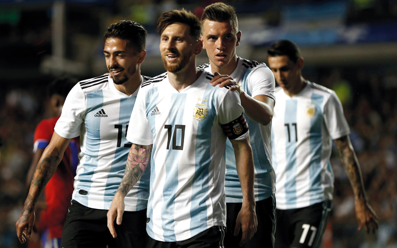 المنتخب الأرجنتيني متحفز للفوز باللقب بقيادة ميسي. أ.ب