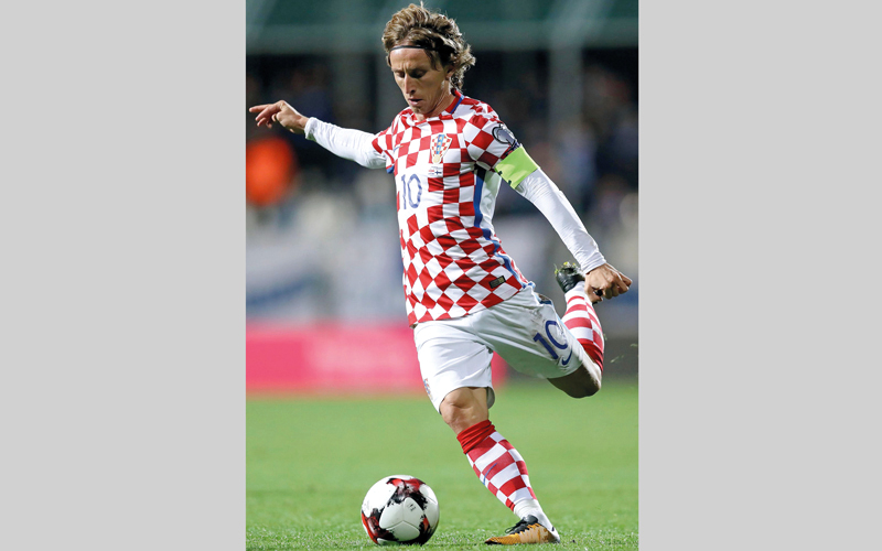 مودريتش‭ ‬متحفز‭ ‬لقيادة‭ ‬كرواتيا‭ ‬إلى‭ ‬انتصار‭ ‬جديد‭.‬ أ‭.‬ف‭.‬ب