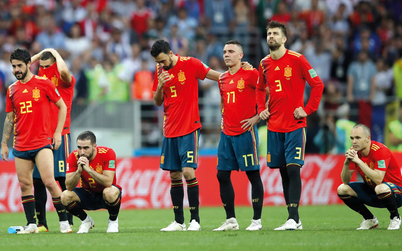 نجوم المنتخب الإسباني سقطوا أمام الدب الروسي بركلات الترجيح.

رويترز