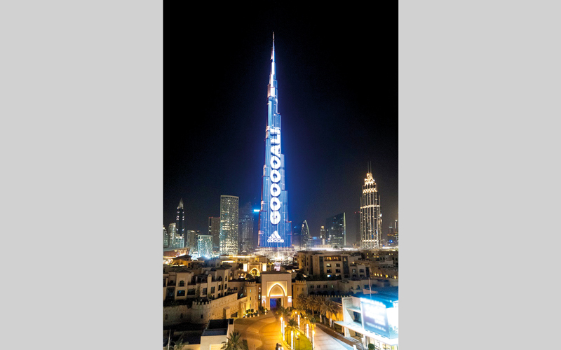نتائج مباريات كأس العالم على واجهة «برج خليفة»