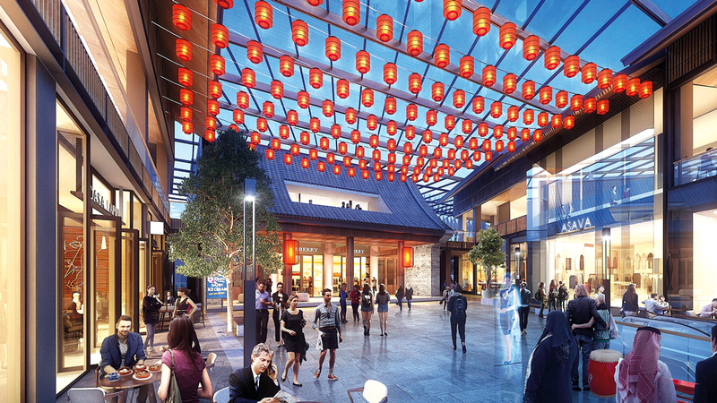 الحي الصيني جاء تكريماً للمقيمين الصينيين في الدولة ولتعزيز العلاقات التجارية. من المصدر